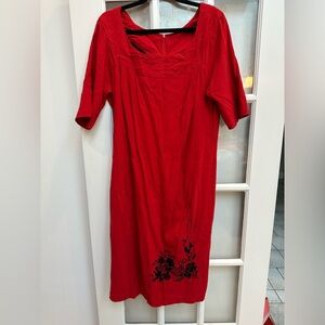 Vintage Torrid Y2K Whimsigoth Punk Red Black Floral Sequin Midi Dress Size 12